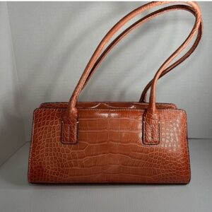 Tommy Hilfiger Coral Embossed Alligator Faux Leather Satchel Purse/Bag